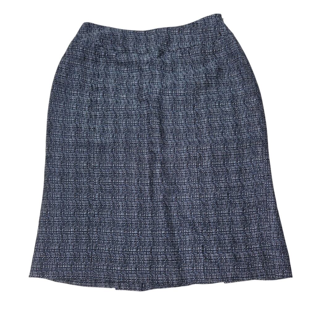 Lafayette 148 Blue Straight Pencil Skirt‎ Tweed SZ 4 Office Career Professional